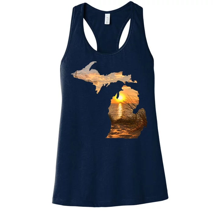 Michigan Sunset Lake Women's Racerback Tank