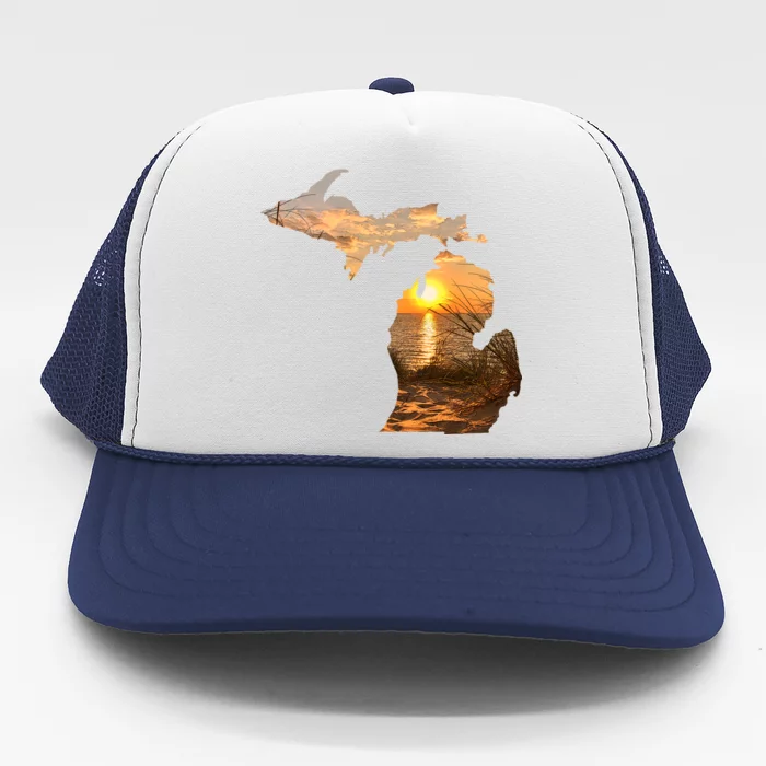 Michigan Sunset Lake Trucker Hat