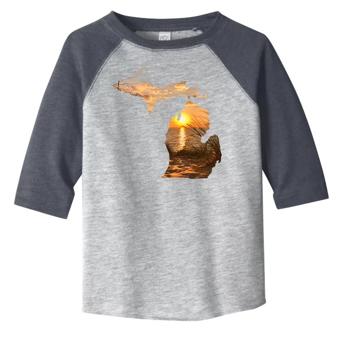 Michigan Sunset Lake Toddler Fine Jersey T-Shirt