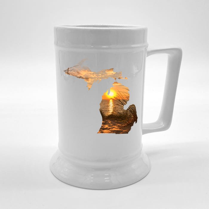 Michigan Sunset Lake Front & Back Beer Stein