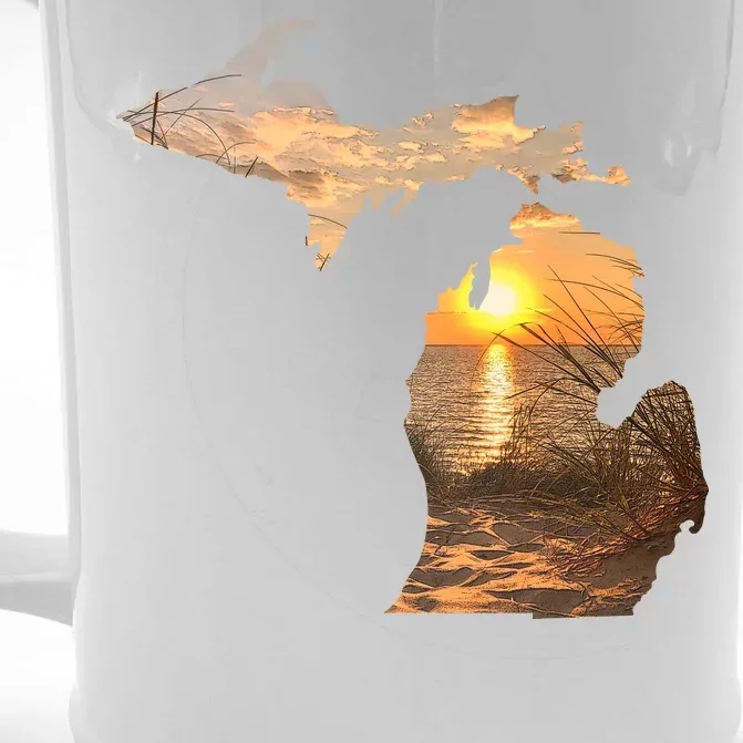 Michigan Sunset Lake Front & Back Beer Stein