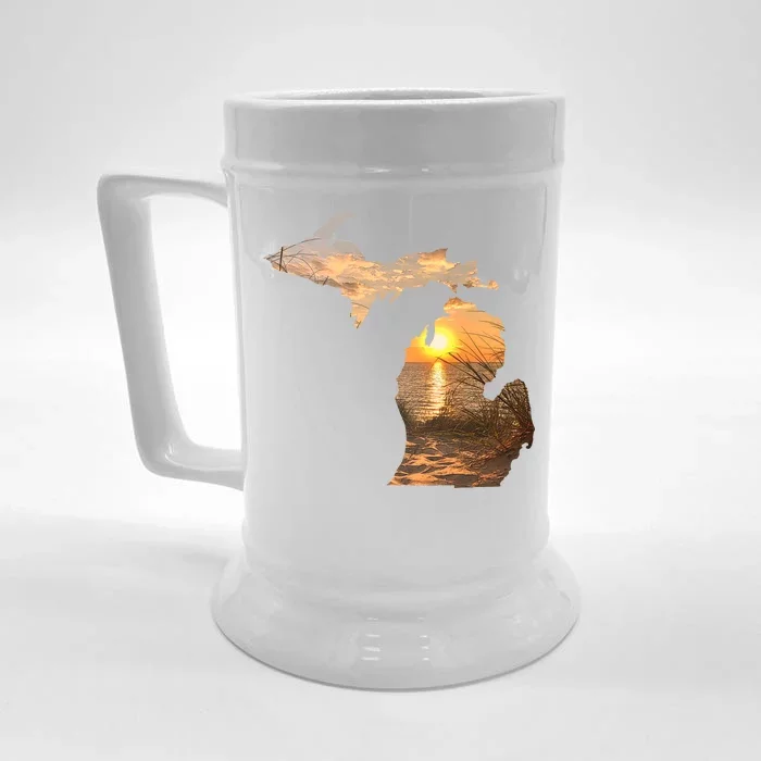 Michigan Sunset Lake Front & Back Beer Stein