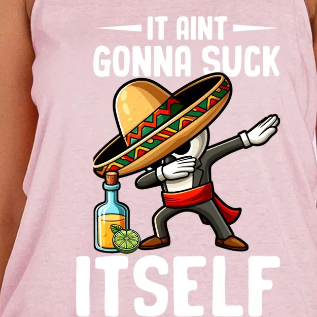 Mexico Independence Day Lime Tequila It Aint Gonna Suck Gift Women's Knotted Racerback Tank