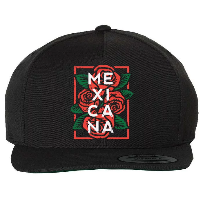 Mexican Independence Day Mexicana Roses Wool Snapback Cap