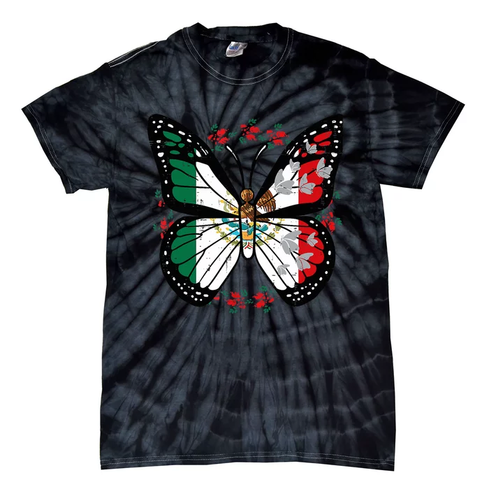 Mexican Independence Day Butterfly Mexico Wo Girl Tie-Dye T-Shirt