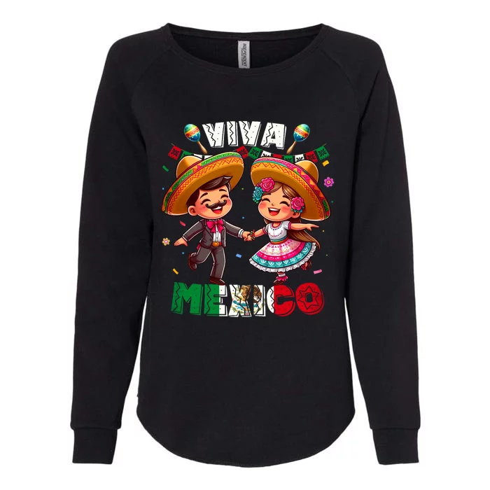 Mexican Independence Day Viva Mexico Womens California Wash Sweatshirt