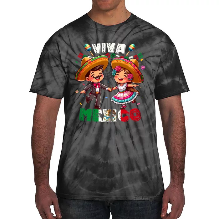 Mexican Independence Day Viva Mexico Tie-Dye T-Shirt