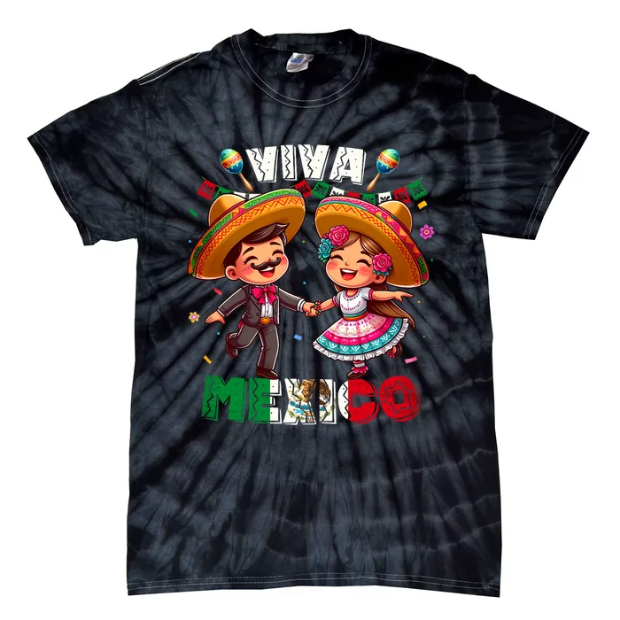 Mexican Independence Day Viva Mexico Tie-Dye T-Shirt