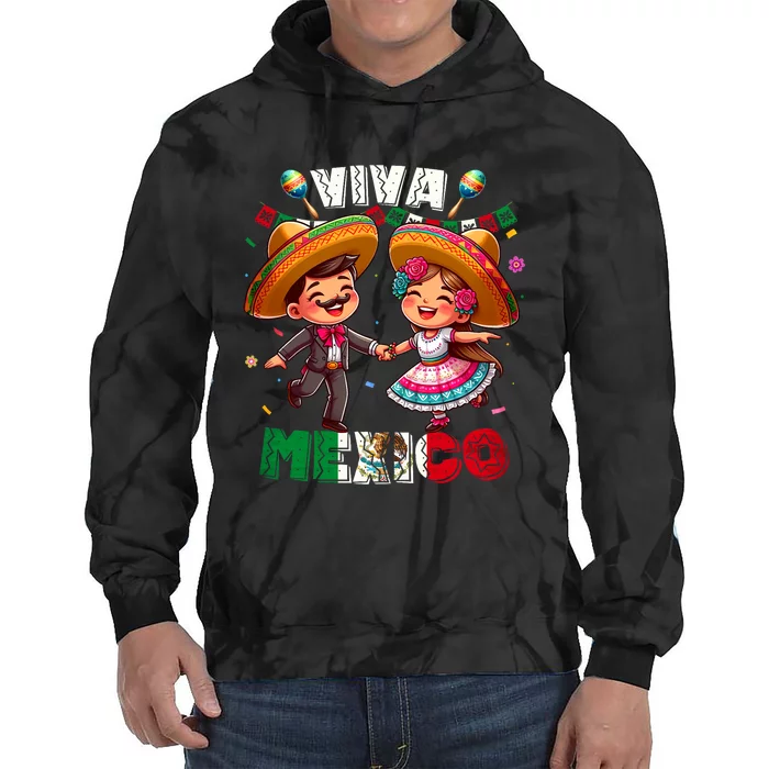 Mexican Independence Day Viva Mexico Tie Dye Hoodie