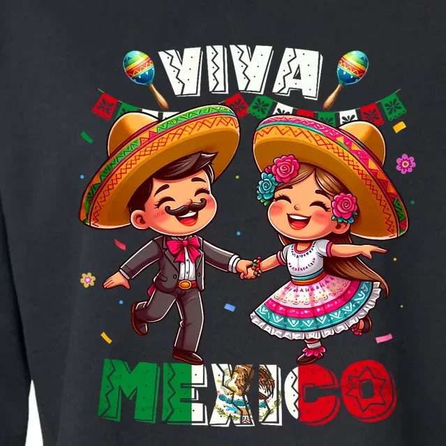 Mexican Independence Day Viva Mexico Cropped Pullover Crew