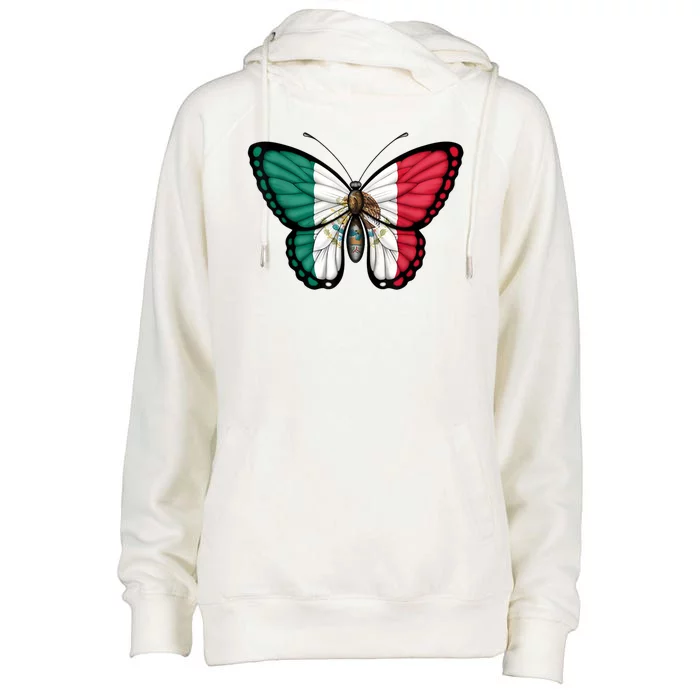 Mexican Independence Day Butterfly Womens Funnel Neck Pullover Hood