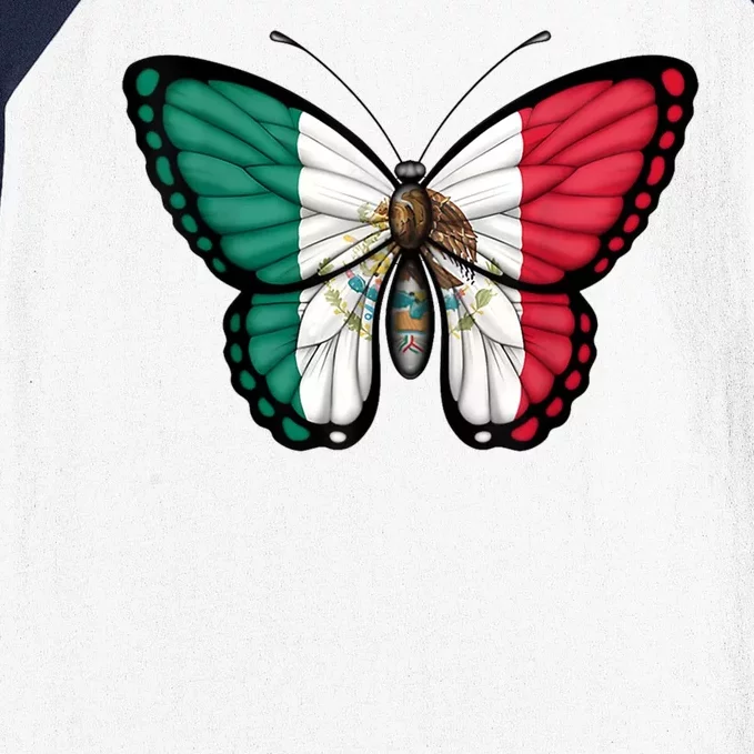 Mexican Independence Day Butterfly Baseball Sleeve Shirt