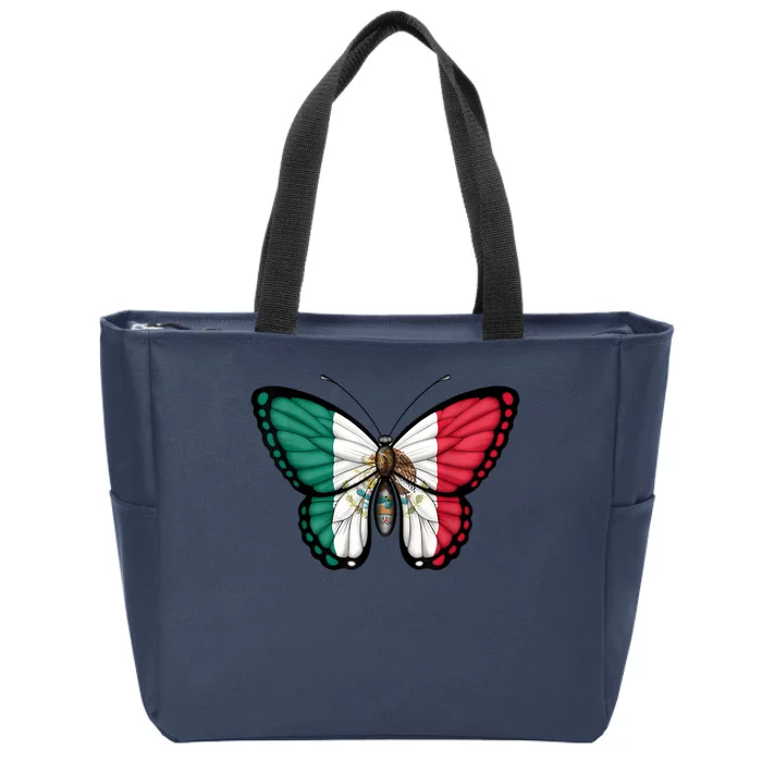 Mexican Independence Day Butterfly Zip Tote Bag