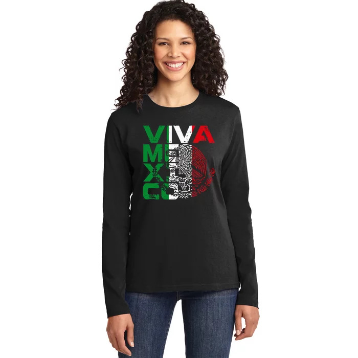 Mexican Independence Day Viva Mexico Ladies Long Sleeve Shirt