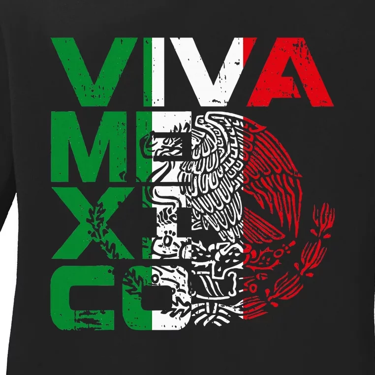 Mexican Independence Day Viva Mexico Ladies Long Sleeve Shirt