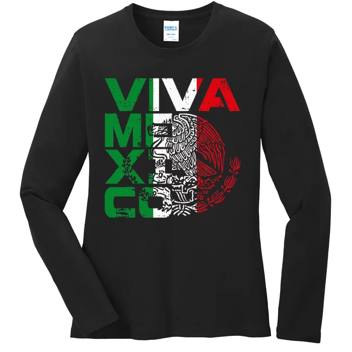 Mexican Independence Day Viva Mexico Ladies Long Sleeve Shirt