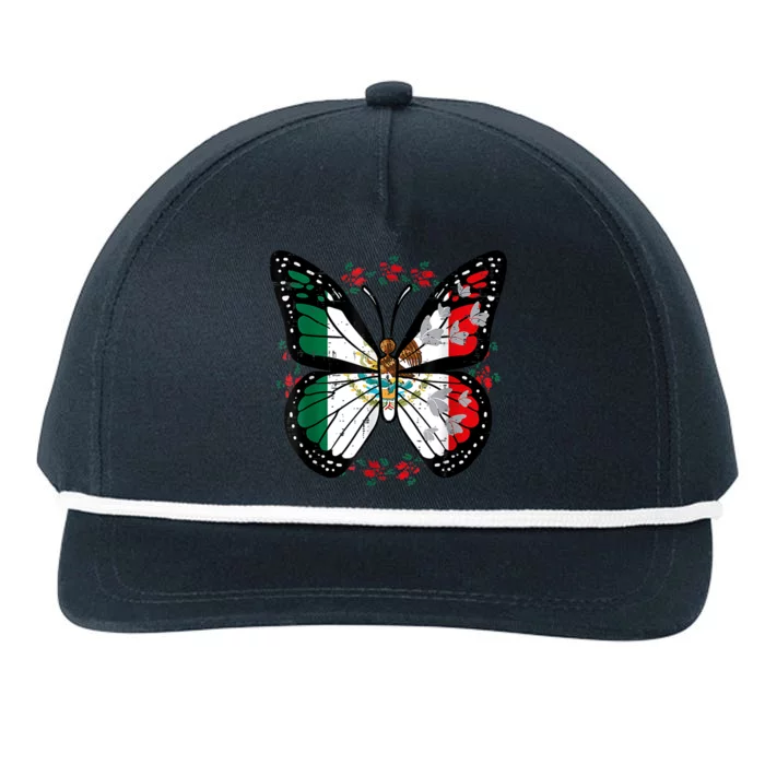 Mexican Independence Day Butterfly Mexico Snapback Five-Panel Rope Hat