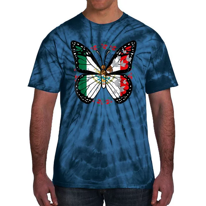 Mexican Independence Day Butterfly Mexico Tie-Dye T-Shirt