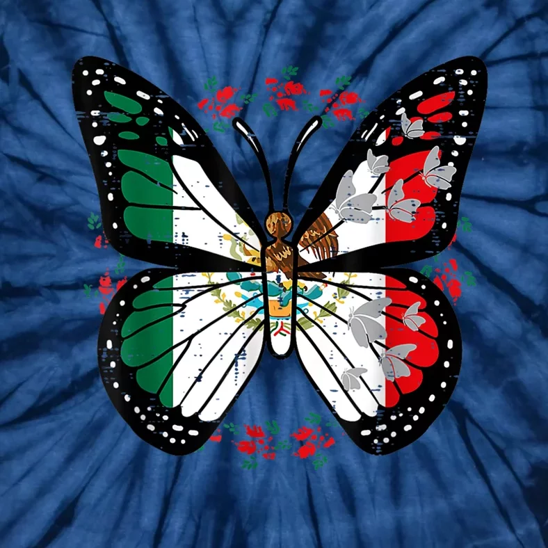 Mexican Independence Day Butterfly Mexico Tie-Dye T-Shirt