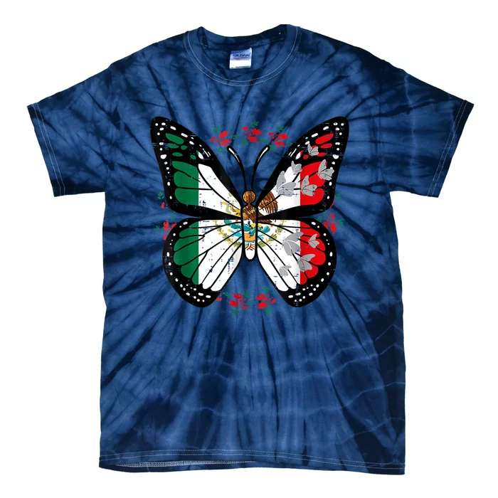 Mexican Independence Day Butterfly Mexico Tie-Dye T-Shirt