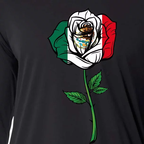 Mexican Independence Day Butterfly Mexico Cooling Performance Long Sleeve Crew