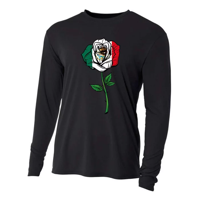 Mexican Independence Day Butterfly Mexico Cooling Performance Long Sleeve Crew