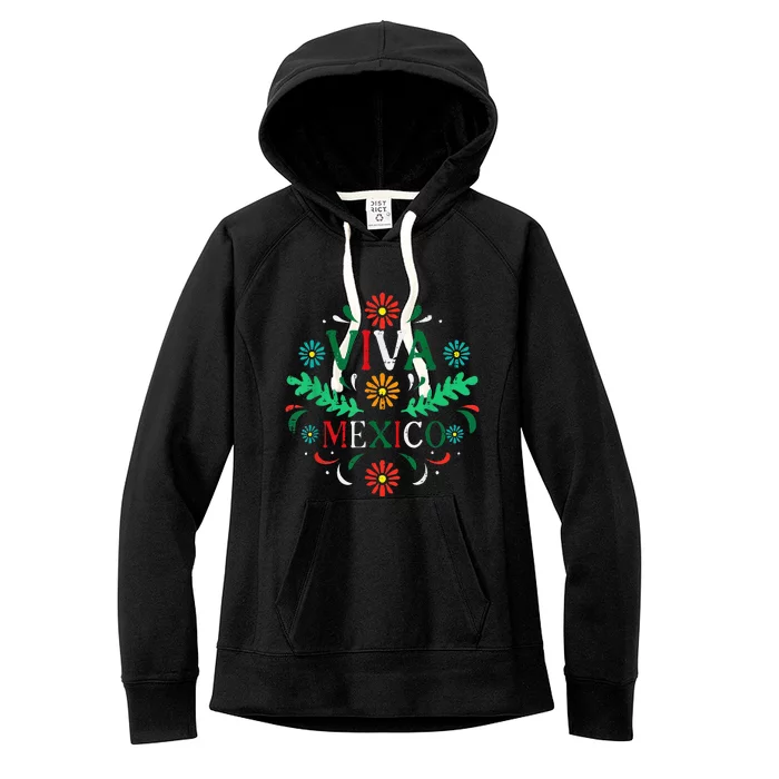 Mexican Independence Day Viva Mexico Otomi Women's Fleece Hoodie