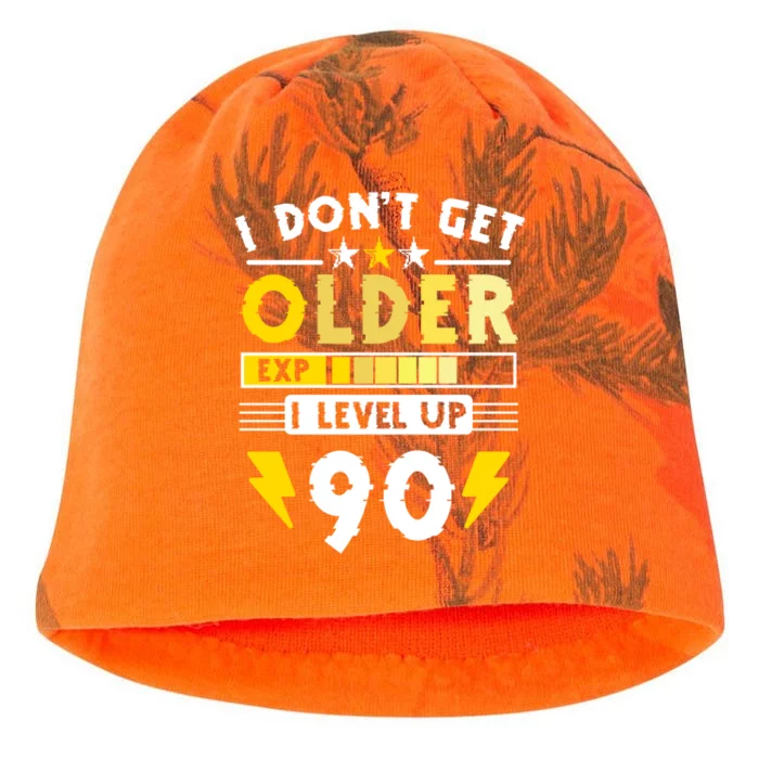 Men I Dont Get Older I Level Up 90 Gift Funny Gamer Kati - Camo Knit Beanie