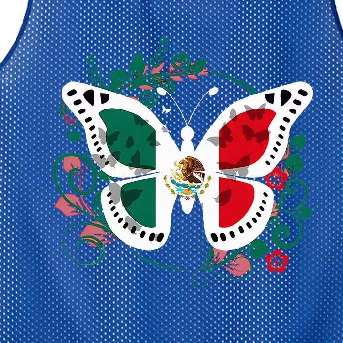 Mexican Independence Day Butterfly Mexico Mesh Reversible Basketball Jersey Tank