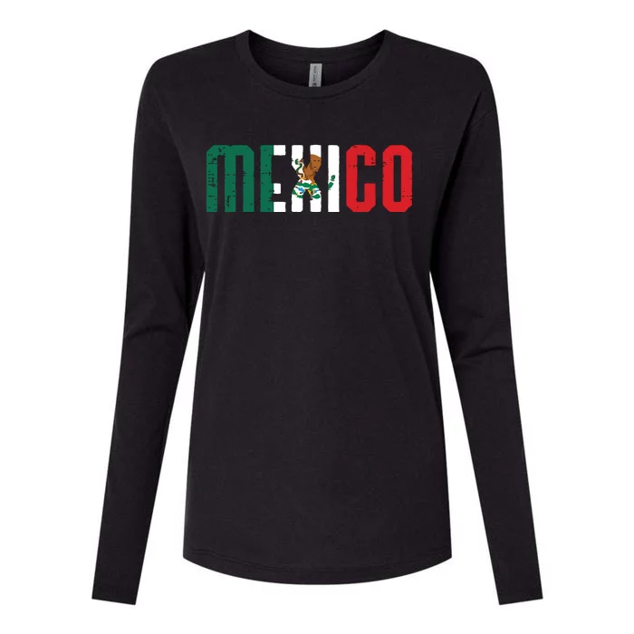 Mexican Independence Day Mexico Pride Vintage Womens Cotton Relaxed Long Sleeve T-Shirt