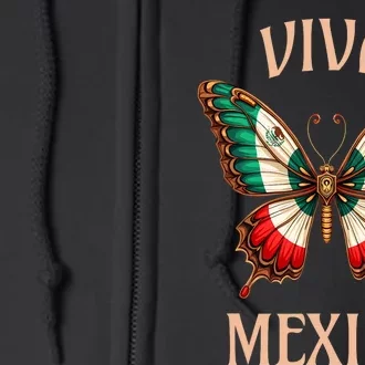 Mexico Independence Day Butterfly Mexican Flag Full Zip Hoodie