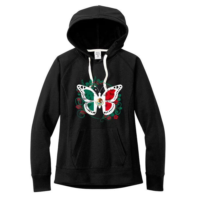 Mexican Independence Day Butterfly Mexico Girls Women's Fleece Hoodie