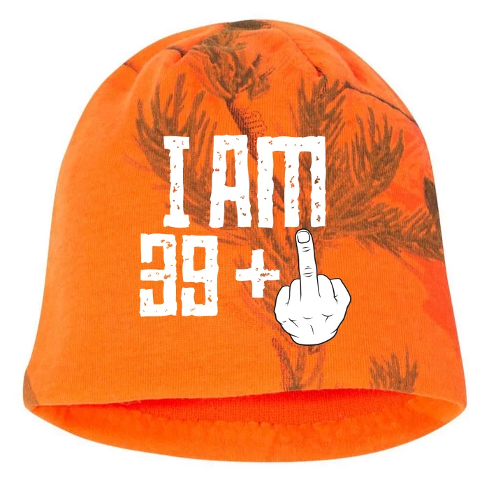 Middle Finger 40th Birthday Funny Kati - Camo Knit Beanie