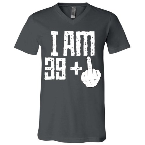 Middle Finger 40th Birthday Funny V-Neck T-Shirt