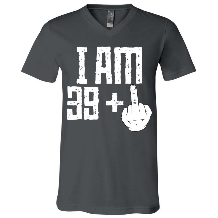 Middle Finger 40th Birthday Funny V-Neck T-Shirt | TeeShirtPalace
