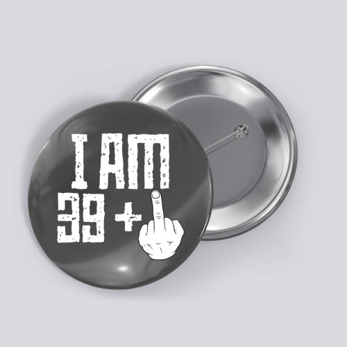 Middle Finger 40th Birthday Funny Button