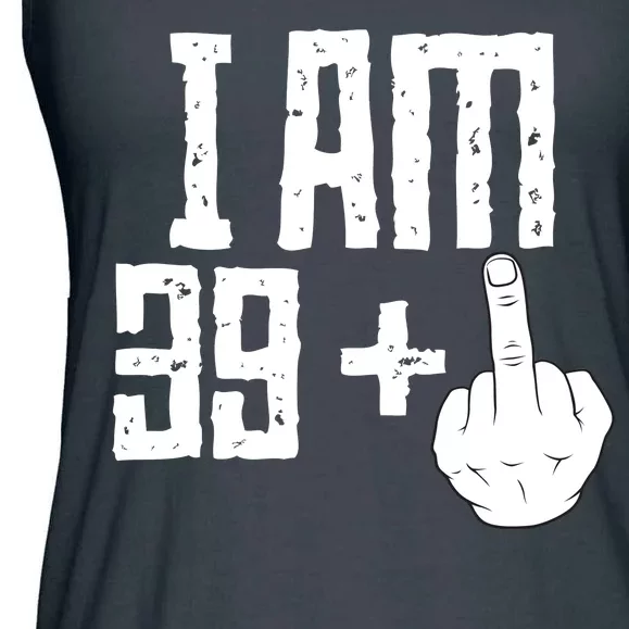 Middle Finger 40th Birthday Funny Ladies Essential Flowy Tank