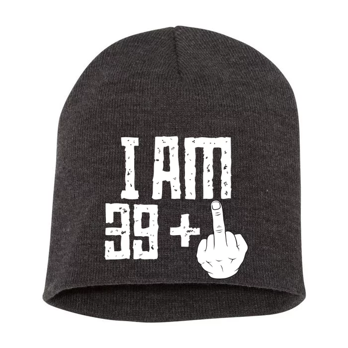 Middle Finger 40th Birthday Funny Short Acrylic Beanie
