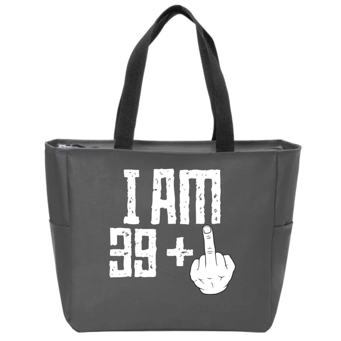 Middle Finger 40th Birthday Funny Zip Tote Bag