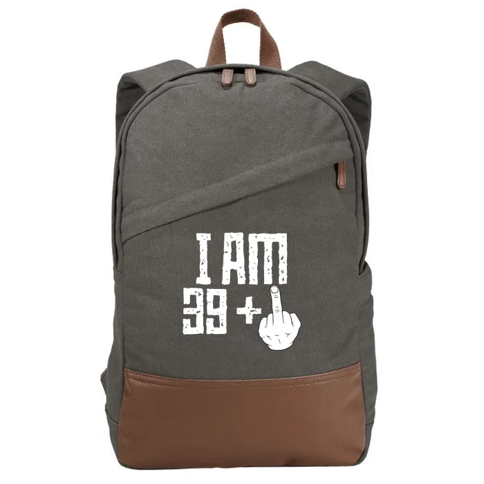 Middle Finger 40th Birthday Funny Cotton Canvas Backpack