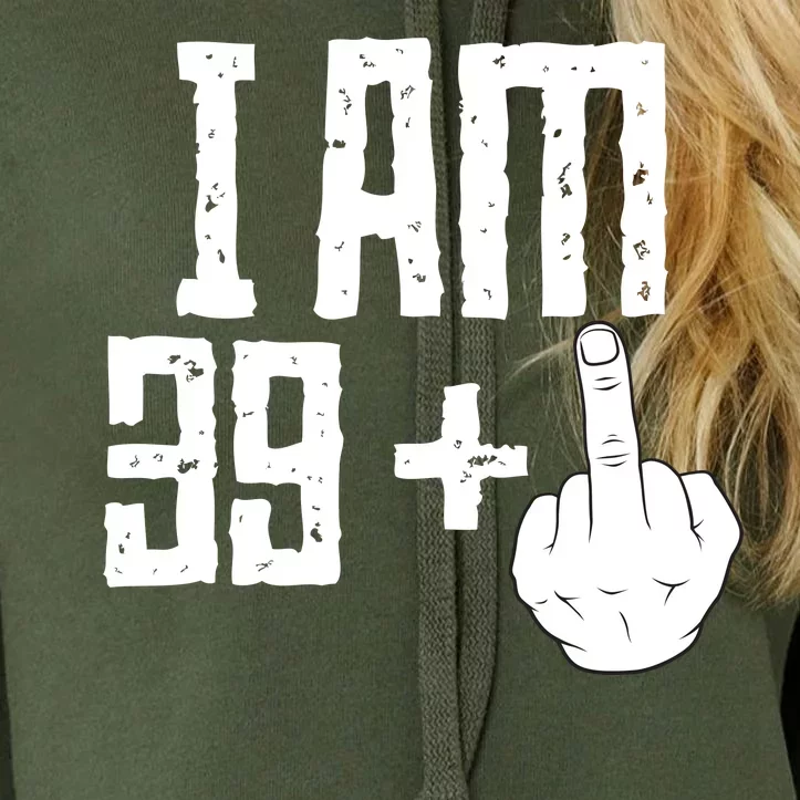 Middle Finger 40th Birthday Funny Crop Top Hoodie