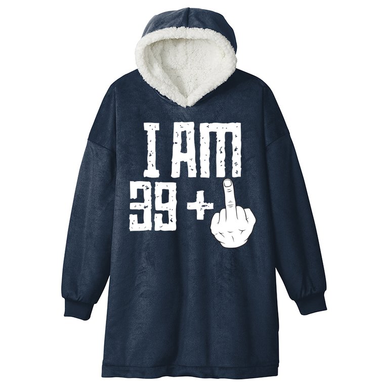 Middle Finger 40th Birthday Funny Hooded Wearable Blanket