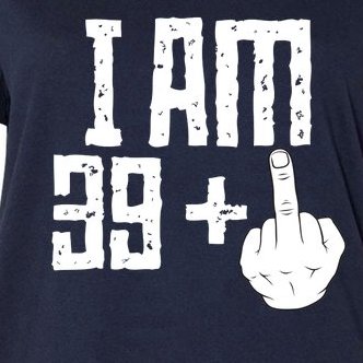 Middle Finger 40th Birthday Funny Women's V-Neck Plus Size T-Shirt