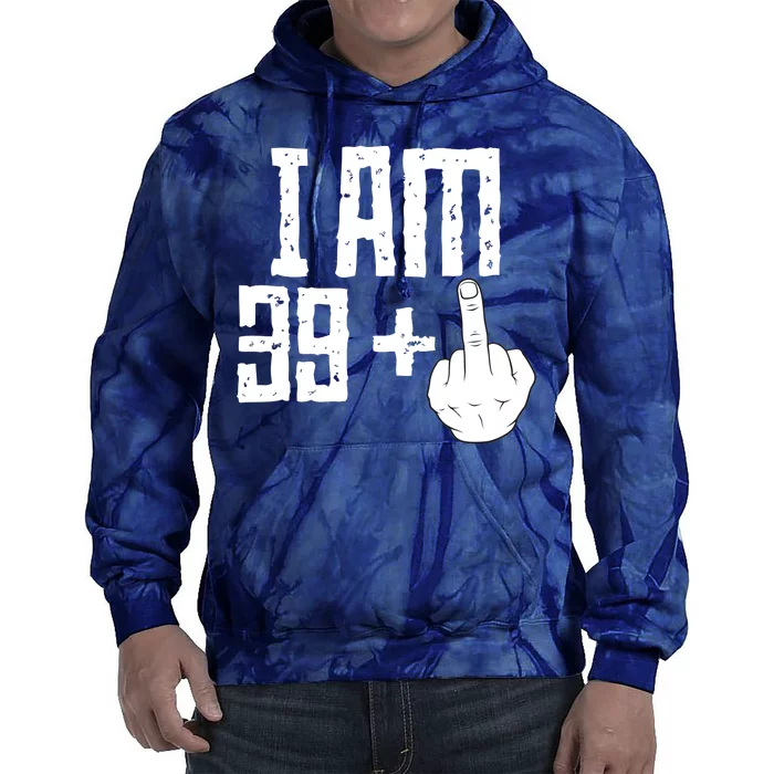 Middle Finger 40th Birthday Funny Tie Dye Hoodie