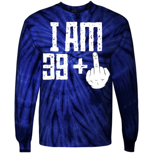 Middle Finger 40th Birthday Funny Tie-Dye Long Sleeve Shirt
