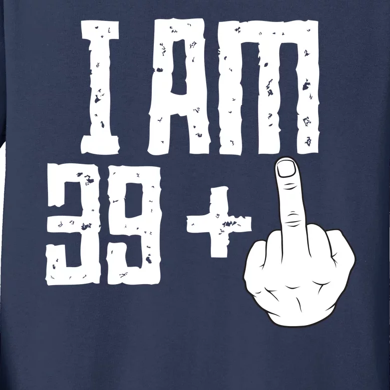 Middle Finger 40th Birthday Funny Kids Long Sleeve Shirt