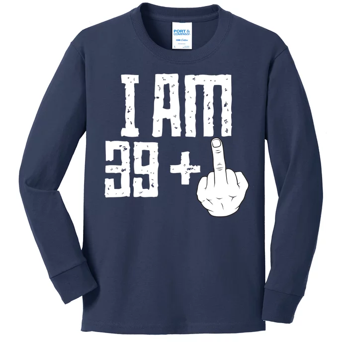 Middle Finger 40th Birthday Funny Kids Long Sleeve Shirt