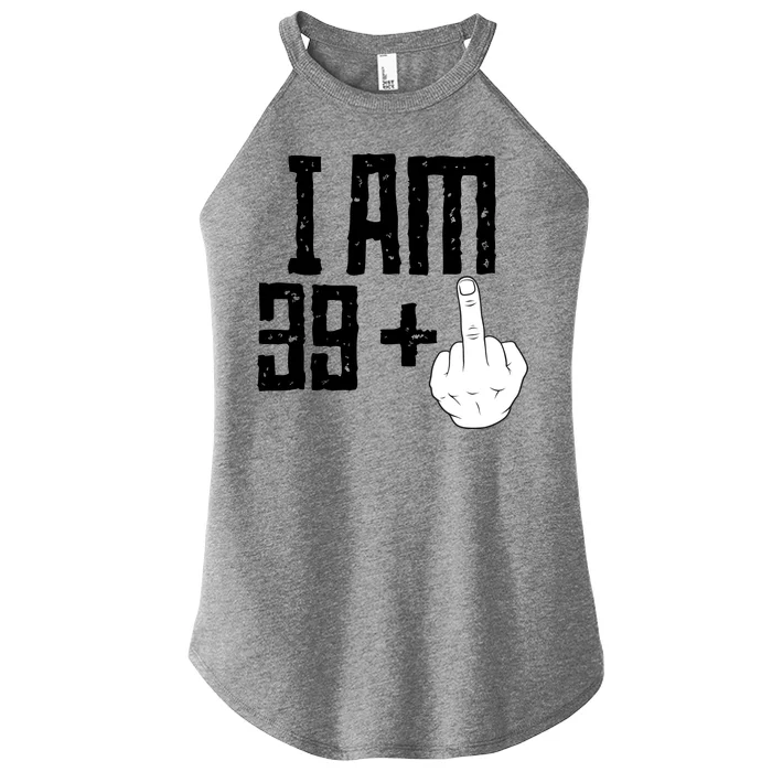 Middle Finger 40th Birthday Funny Women’s Perfect Tri Rocker Tank