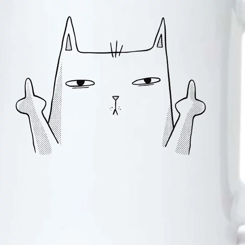 Middle Finger Cat Black Color Changing Mug