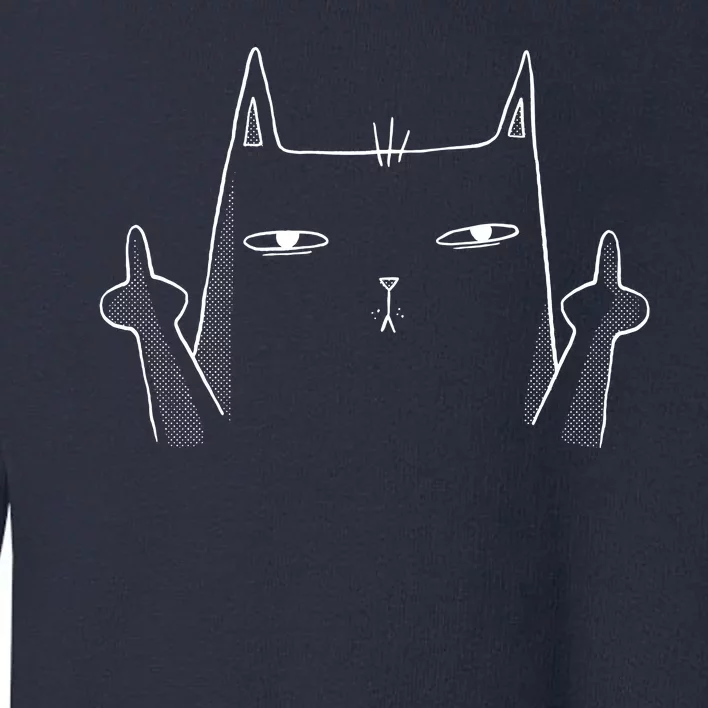 Middle Finger Cat Toddler Sweatshirt